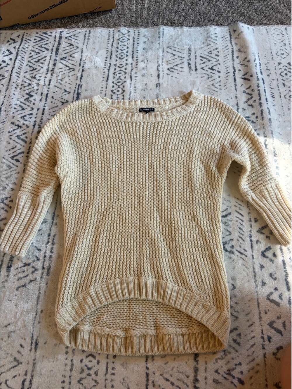 Express Cream Knit Sweater in Size XS